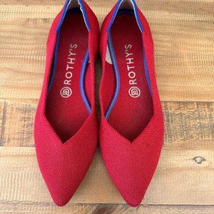 Rothy's - Chili Red "The Point" Flats - 8.5 but fits like an 8